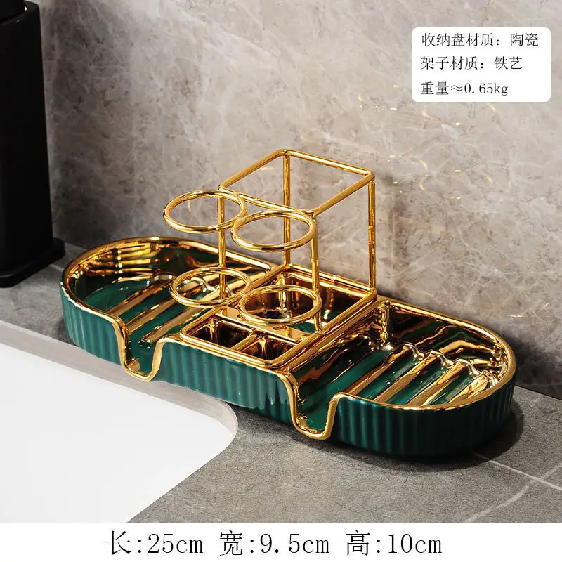 Luxury Glass Toothbrush Storage Rack with Mouthwash Cup - Image 4