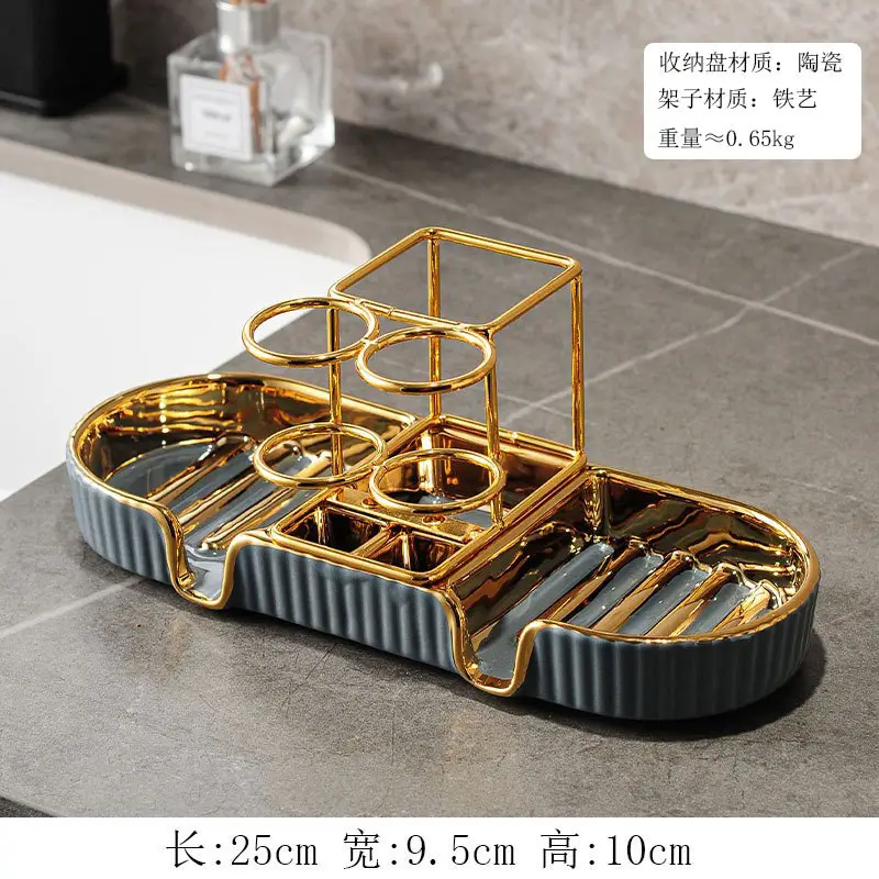 Luxury Glass Toothbrush Storage Rack with Mouthwash Cup - Image 5