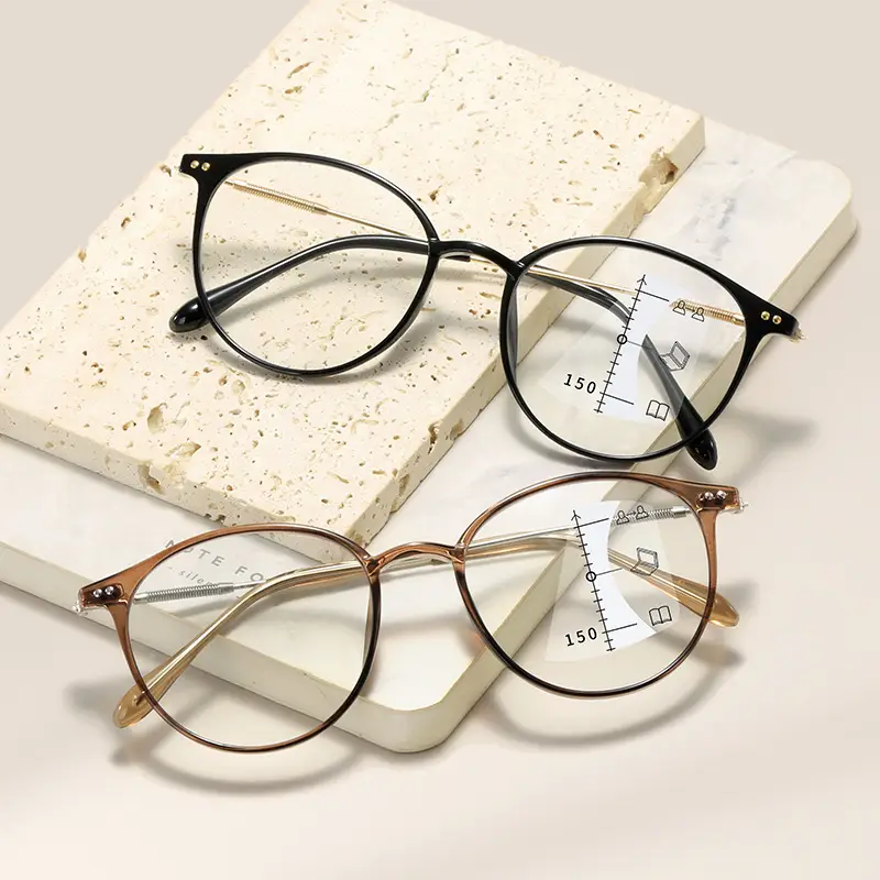 TR90 Cold Tea Progressive Multifocal Glasses for Men Women
