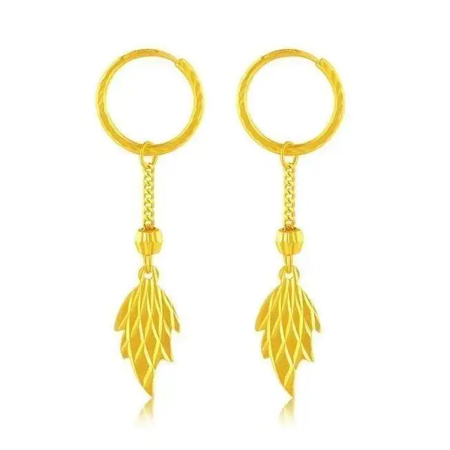 Vietnam Gold Feather Earrings for Women