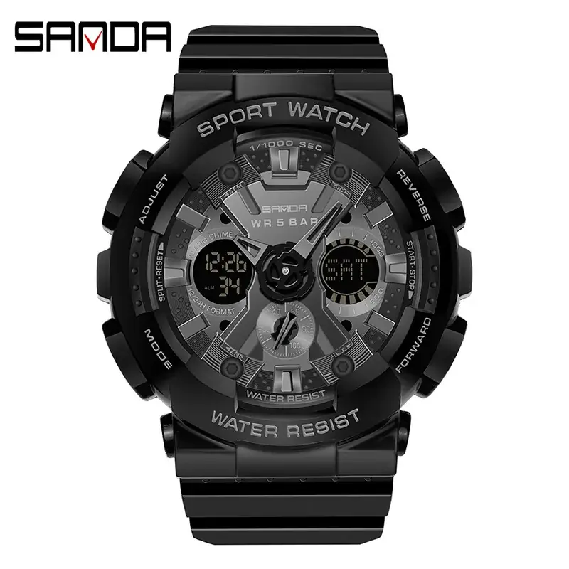 Sanda Green Waterproof Electronic Sports Watch for Girls & Boys