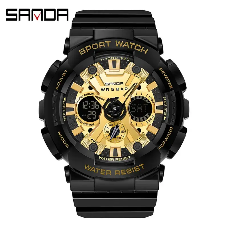 Sanda Green Waterproof Electronic Sports Watch for Girls & Boys