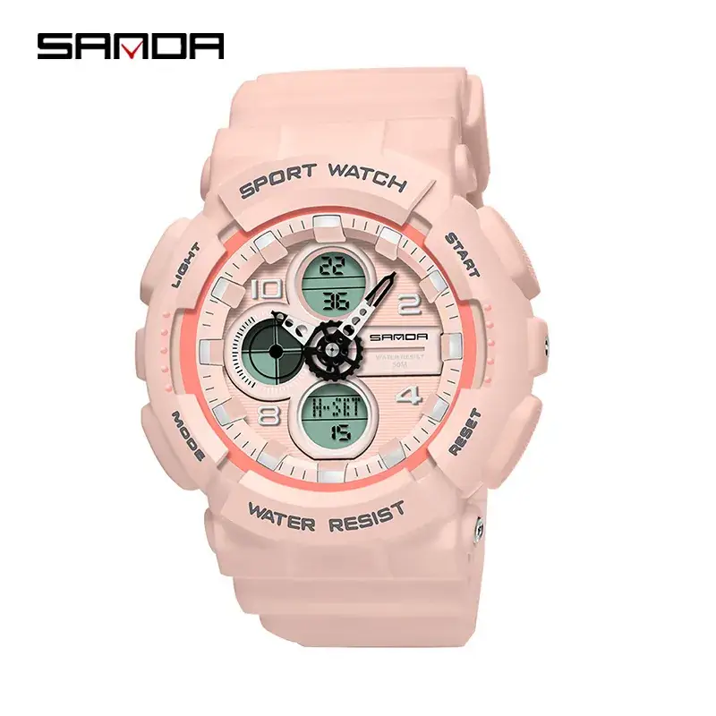 Sanda Green Waterproof Electronic Sports Watch for Girls & Boys