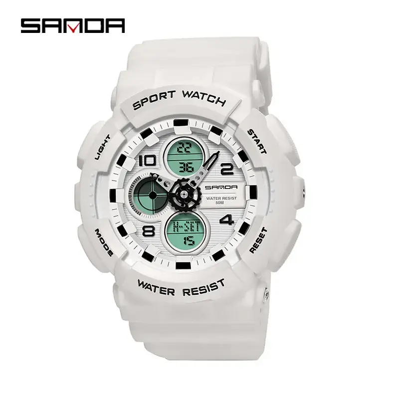 Sanda Green Waterproof Electronic Sports Watch for Girls & Boys