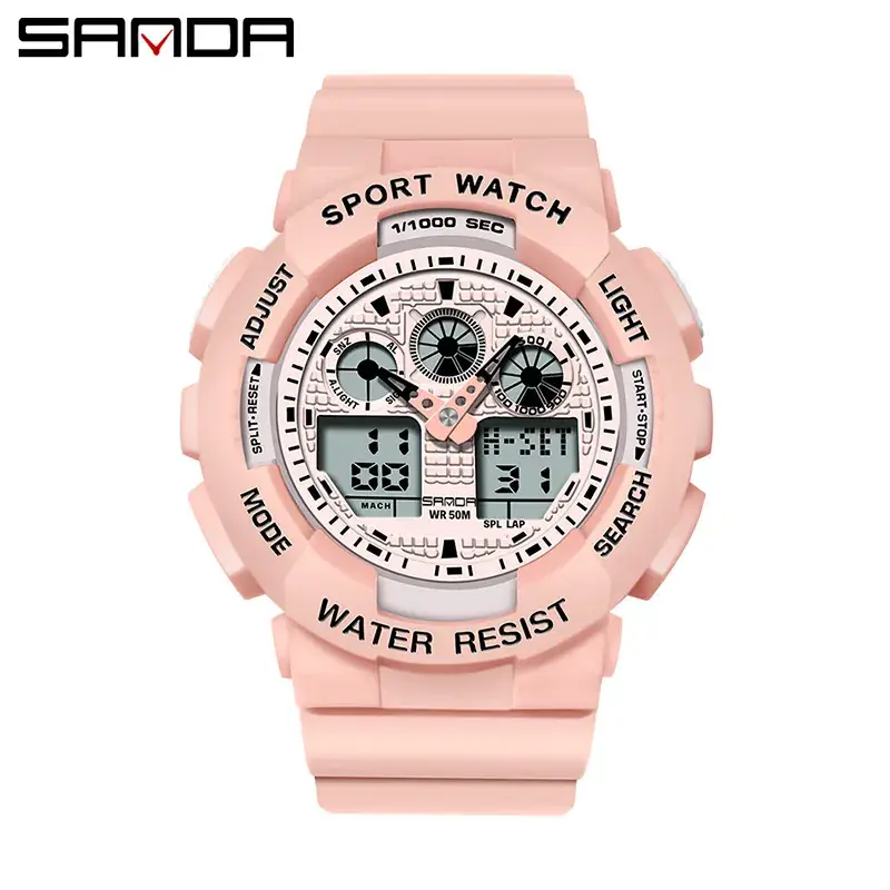 Sanda Green Waterproof Electronic Sports Watch for Girls & Boys