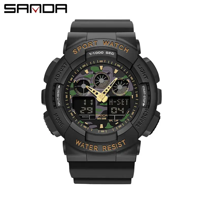 Sanda Green Waterproof Electronic Sports Watch for Girls & Boys