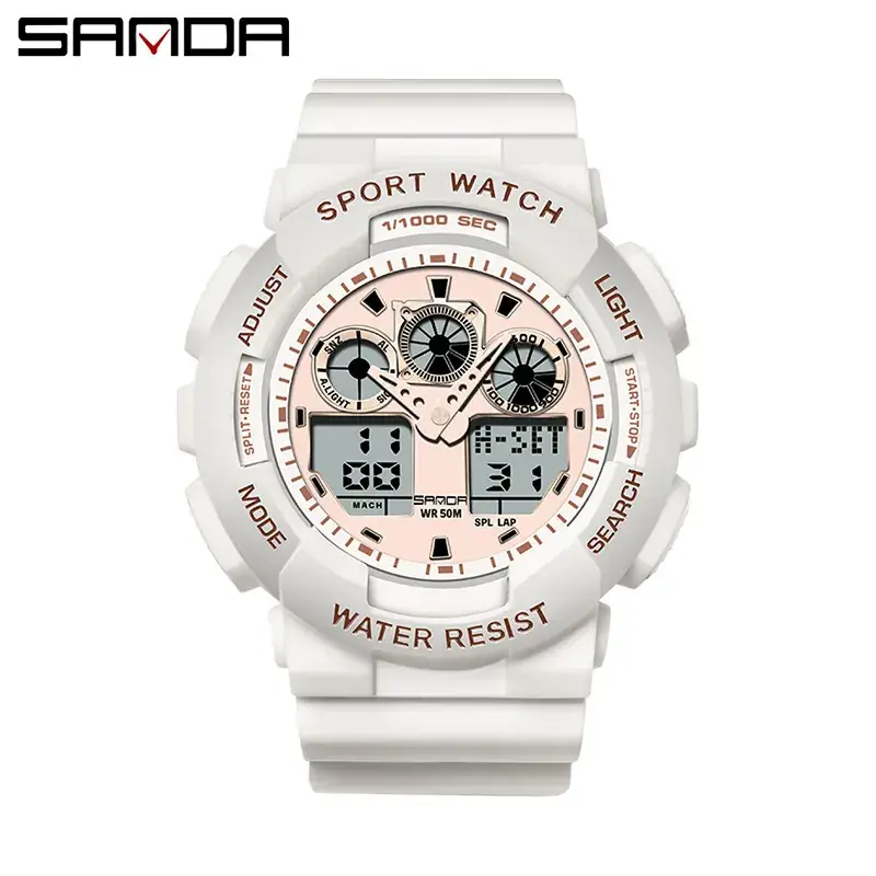 Sanda Green Waterproof Electronic Sports Watch for Girls & Boys