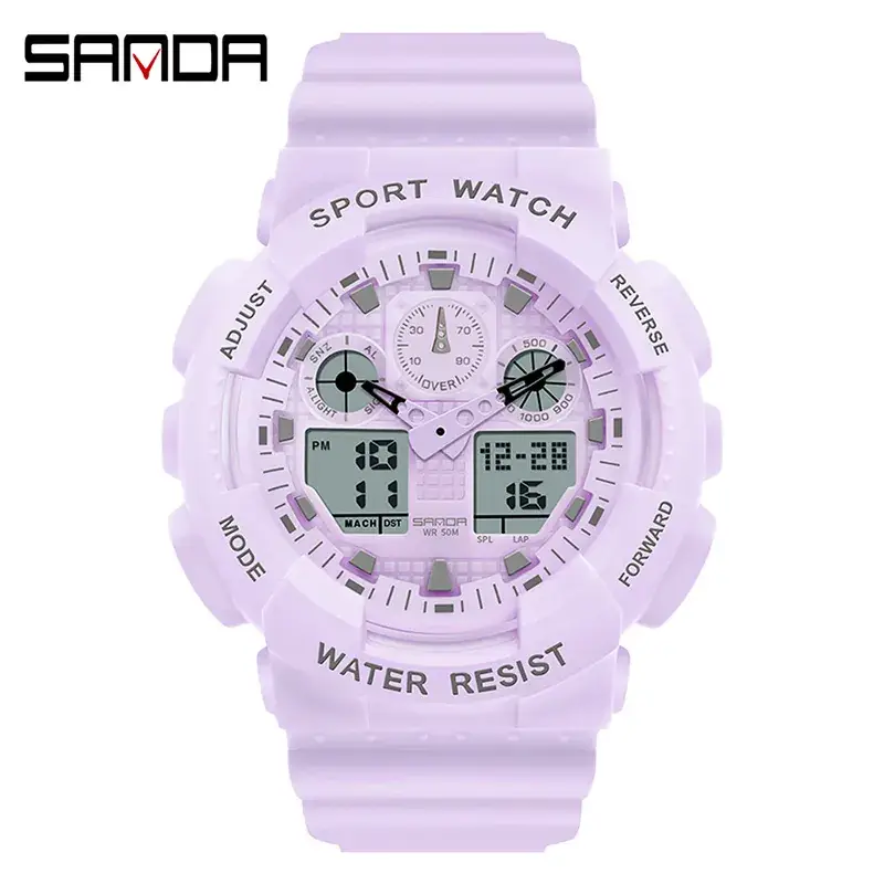 Sanda Green Waterproof Electronic Sports Watch for Girls & Boys