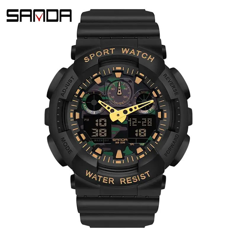 Sanda Green Waterproof Electronic Sports Watch for Girls & Boys