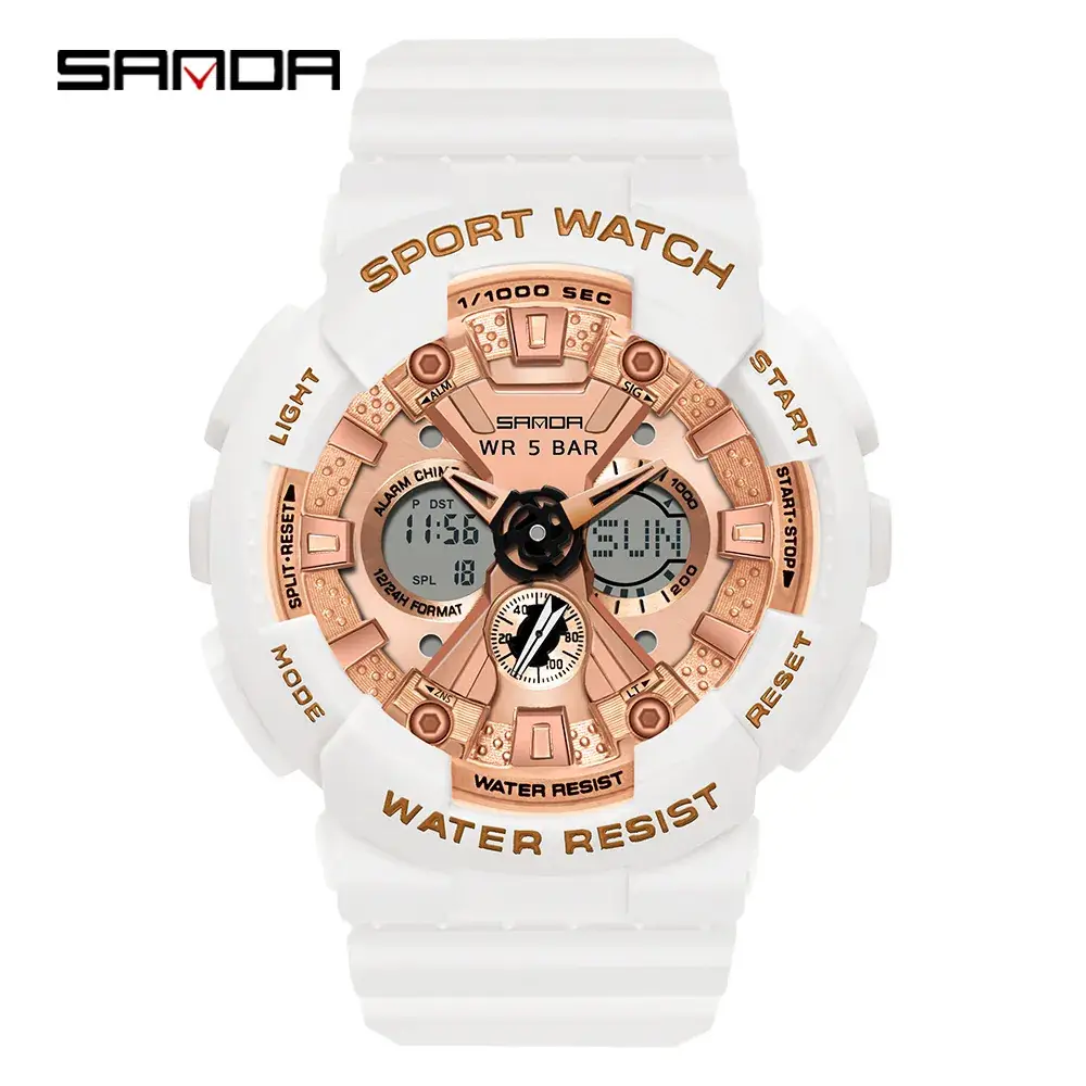 Sanda Green Waterproof Electronic Sports Watch for Girls & Boys