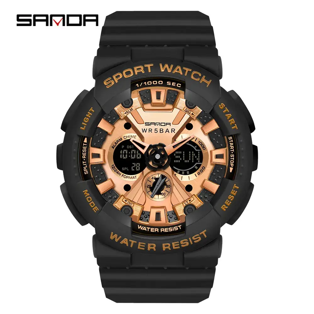 Sanda Green Waterproof Electronic Sports Watch for Girls & Boys