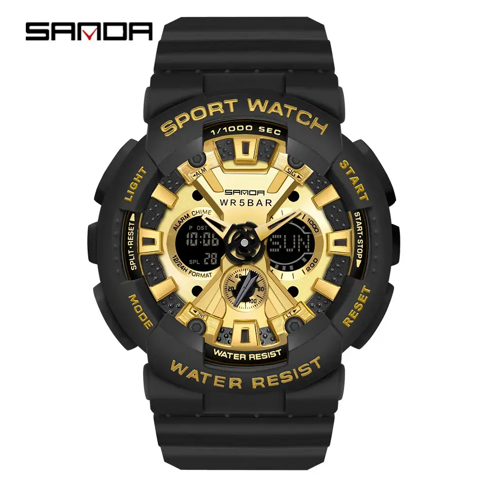 Sanda Green Waterproof Electronic Sports Watch for Girls & Boys