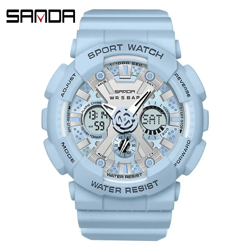 Sanda Green Waterproof Electronic Sports Watch for Girls & Boys
