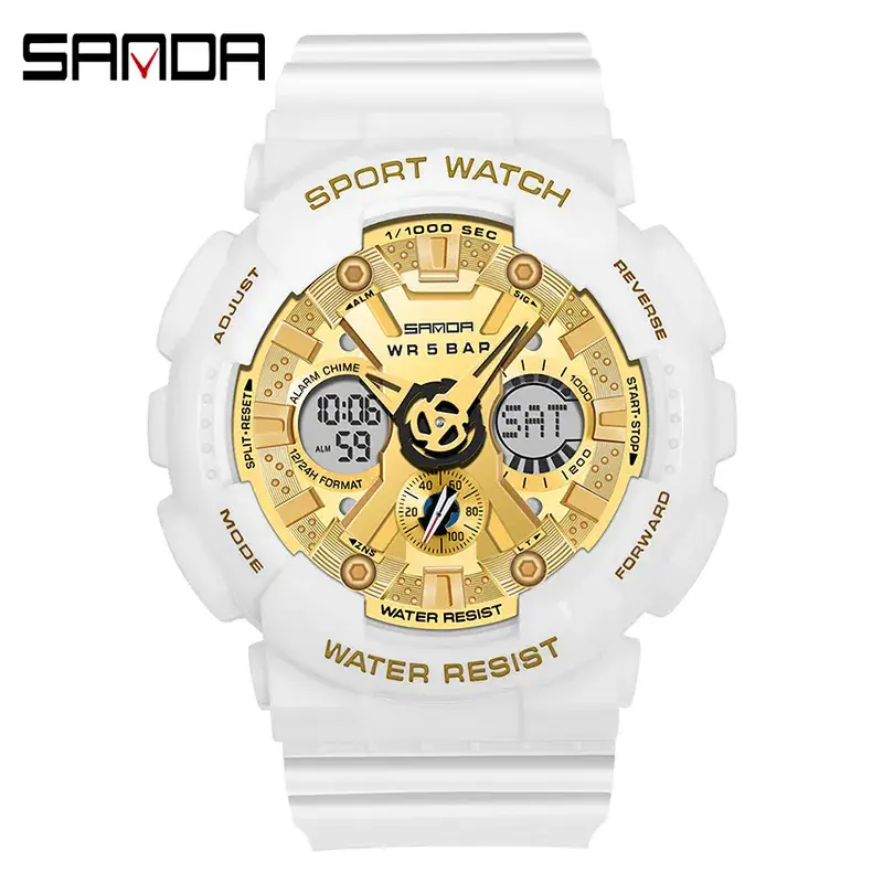 Sanda Green Waterproof Electronic Sports Watch for Girls & Boys