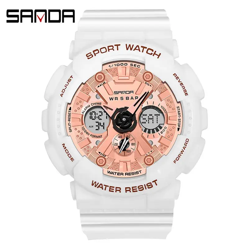 Sanda Green Waterproof Electronic Sports Watch for Girls & Boys