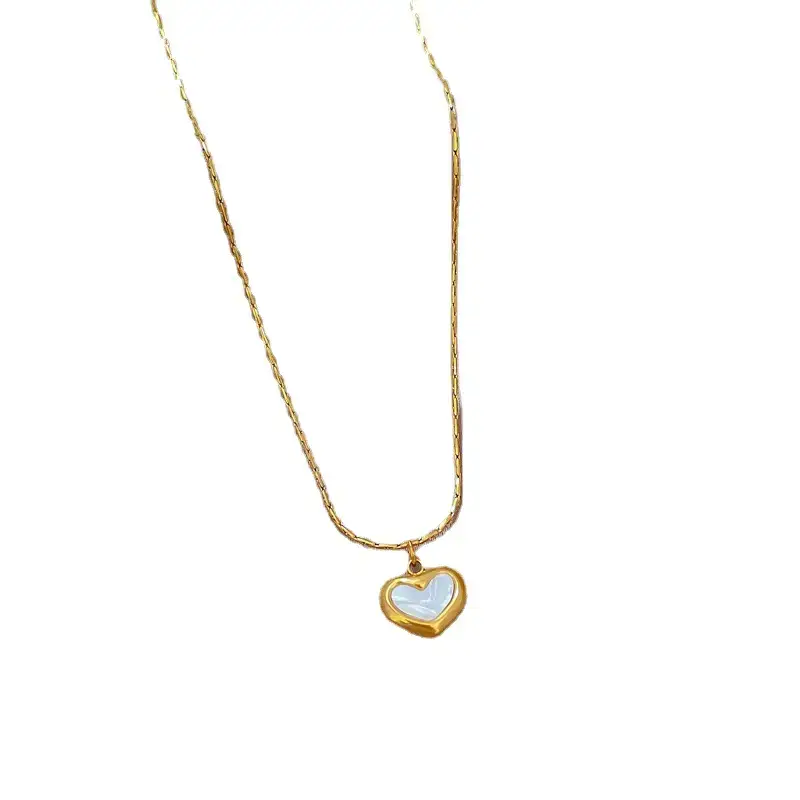Gold Heart Necklace for Women - Real Gold Clavicle Style - Image 7