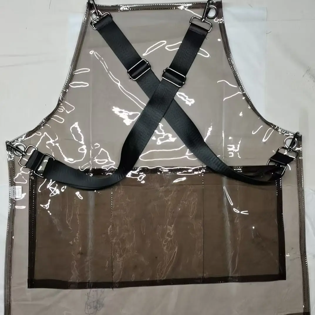 Transparent TPU Apron with Pure White Strap for Barber Work - Image 11