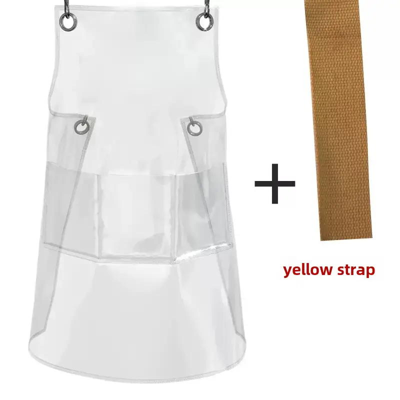 Transparent TPU Apron with Pure White Strap for Barber Work - Image 7