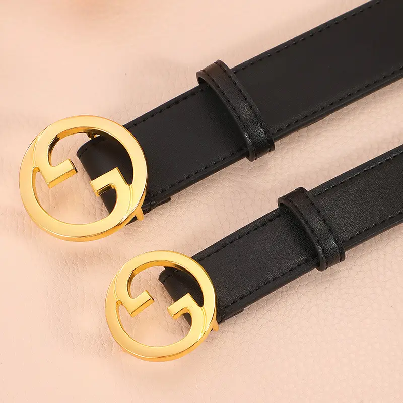 Women's Genuine Leather Belt with Gold Buckle - Image 4