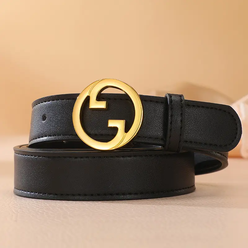 Women's Genuine Leather Belt with Gold Buckle - Image 5