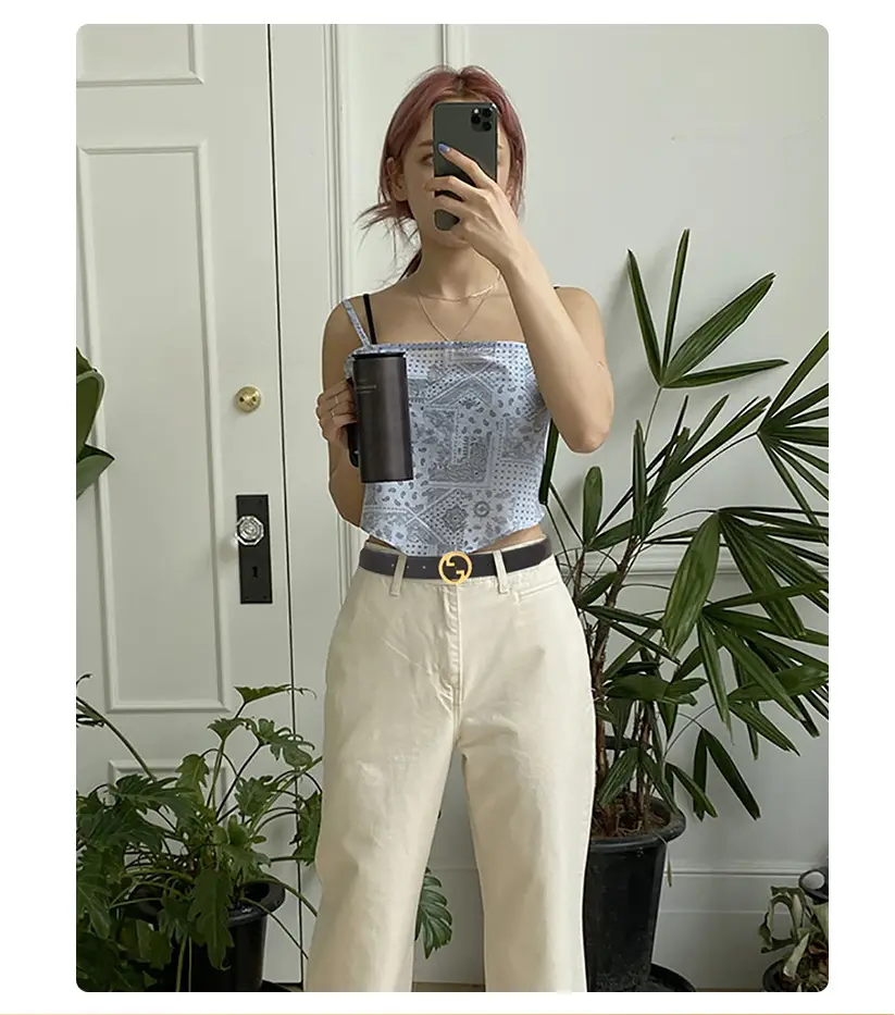 Women's Genuine Leather Belt with Gold Buckle — feature 3