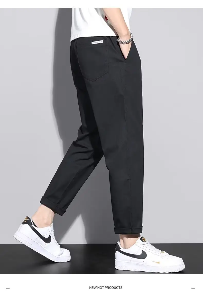 Men's Green Straight Foot Casual Pants Spring Autumn 2024 — feature 15