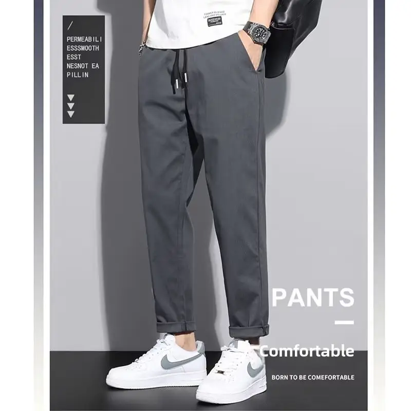 Men's Green Straight Foot Casual Pants Spring Autumn 2024 - Image 5