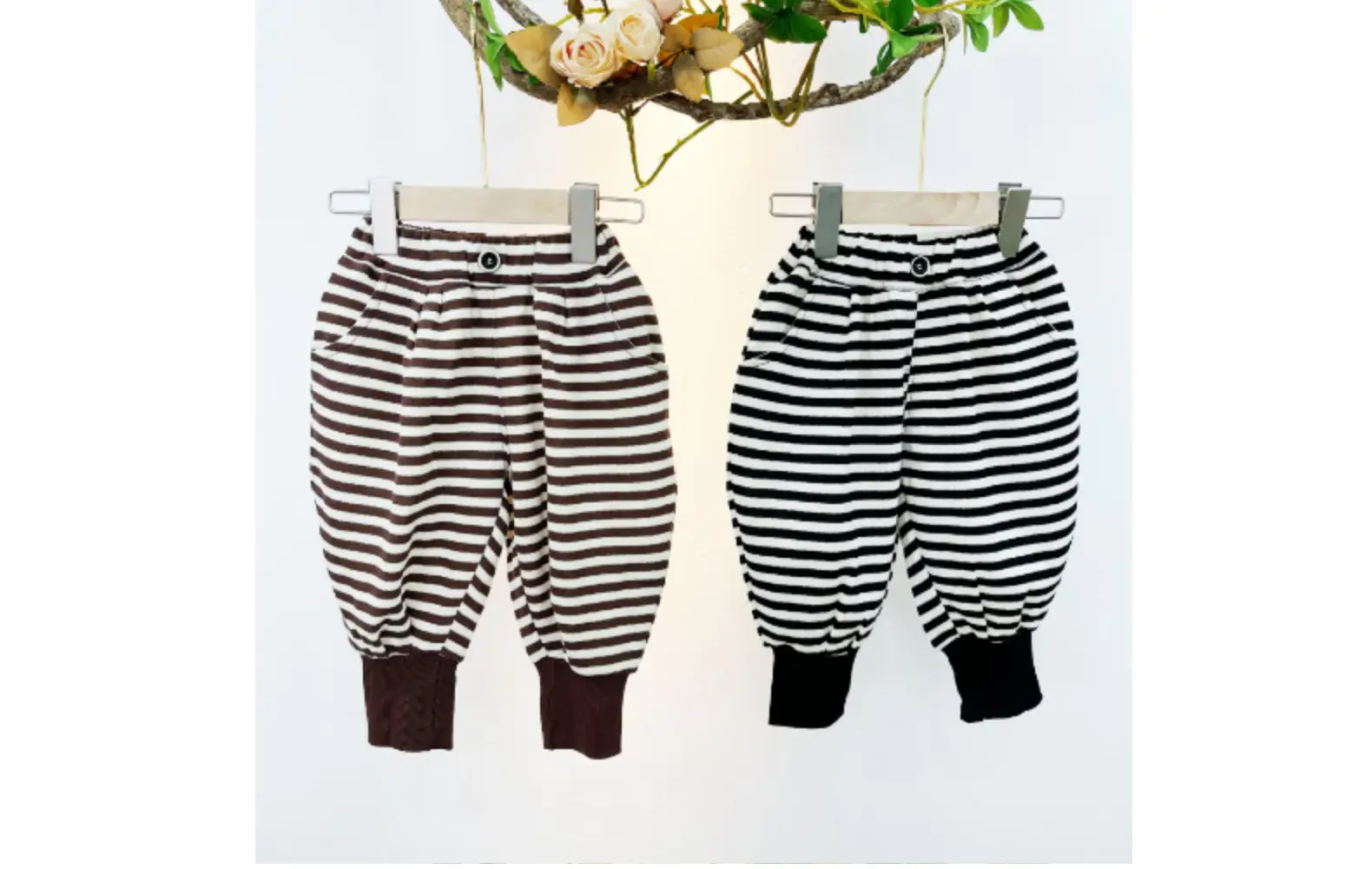 Children Korean Striped Jogger Pants 2022 Autumn Spring Unisex — feature 11