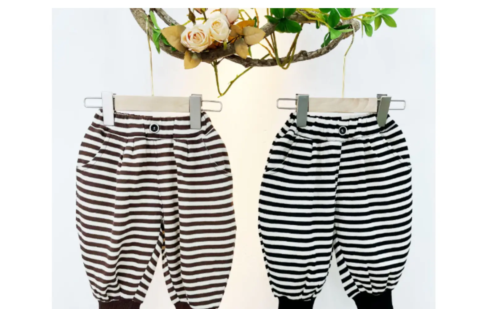 Children Korean Striped Jogger Pants 2022 Autumn Spring Unisex — feature 5