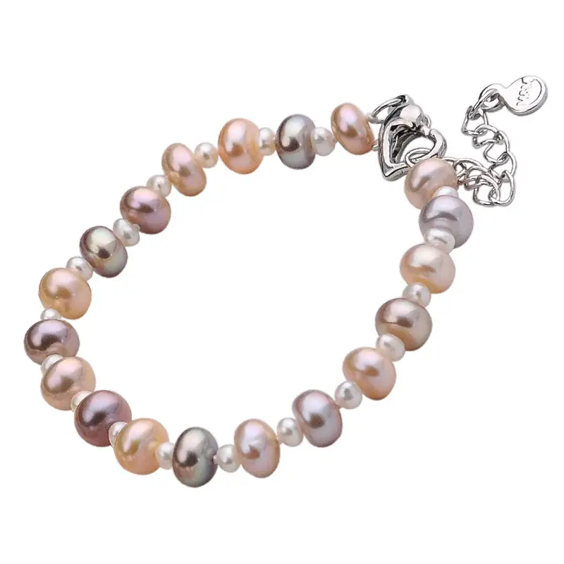 Freshwater Pearl Bracelet Women's White Mixed Color 7-8mm