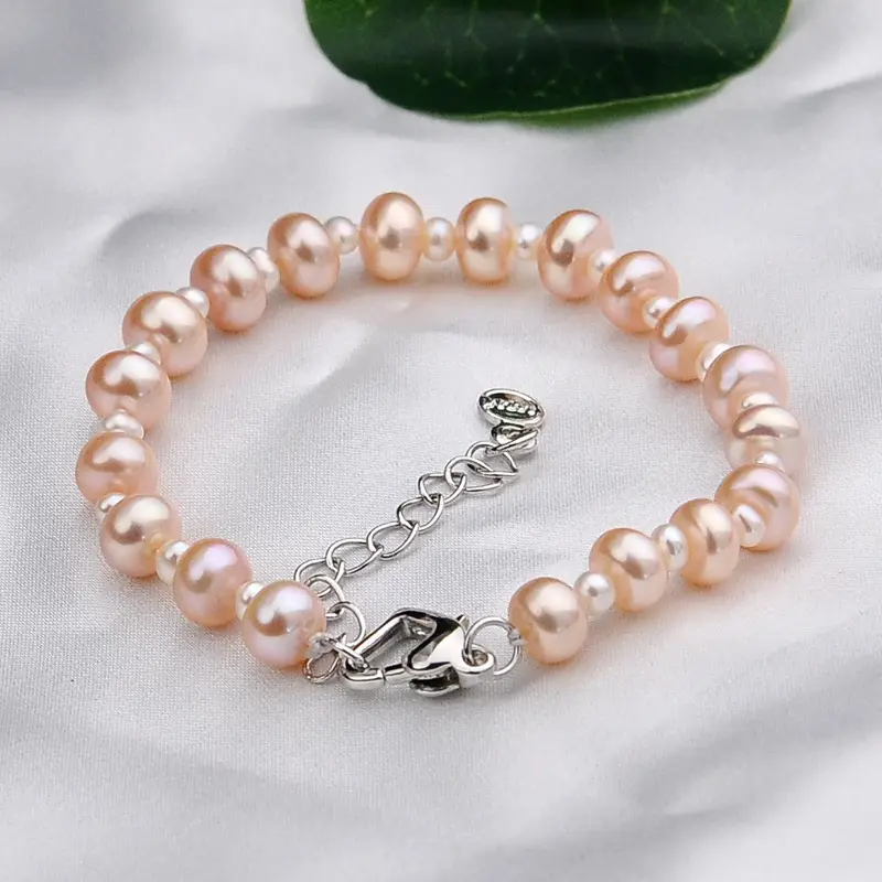 Freshwater Pearl Bracelet Women's White Mixed Color 7-8mm