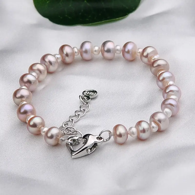 Freshwater Pearl Bracelet Women's White Mixed Color 7-8mm
