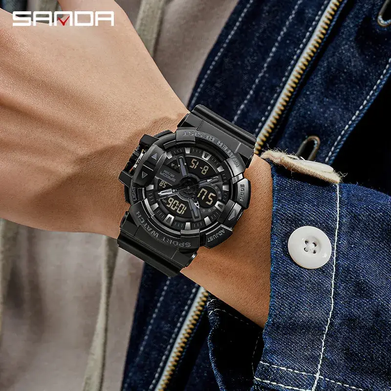 Sanda Black Sport Watch for Men Women Outdoor Sports - Image 12
