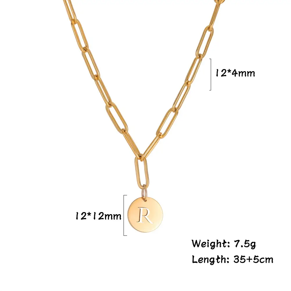 Stainless Steel Necklace with Brand Letter Marking, 12x4mm, 7.5g Weight - Image 18