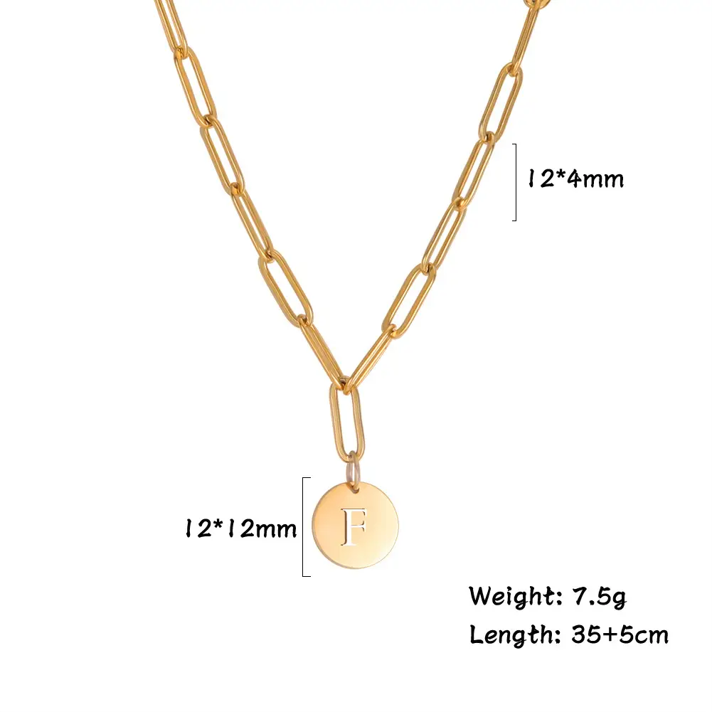 Stainless Steel Necklace with Brand Letter Marking, 12x4mm, 7.5g Weight - Image 6