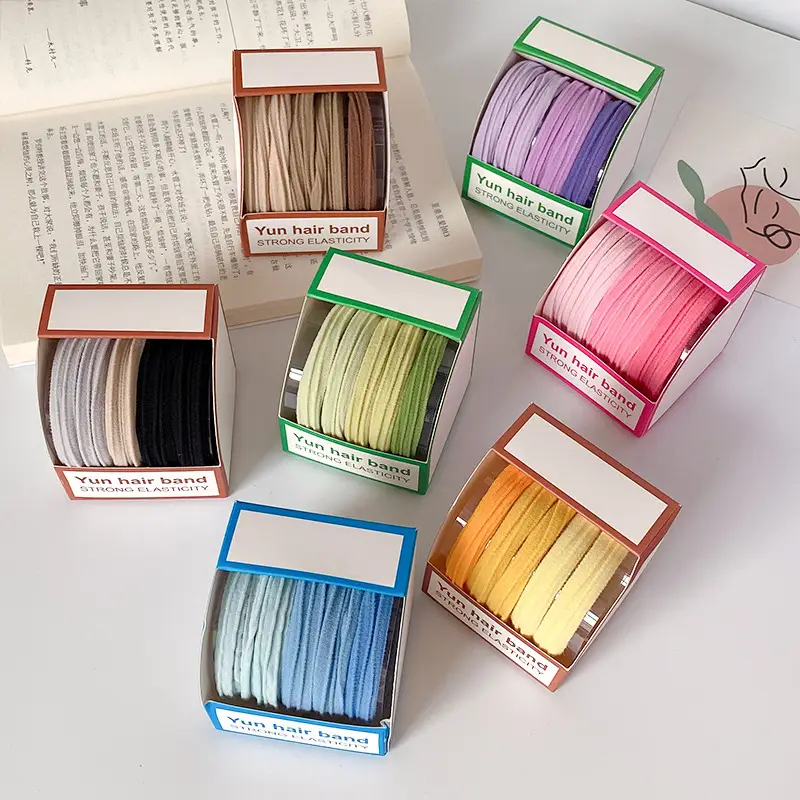 Korean Japanese Bun Hair Ties Non Damaging High Elasticity Boxed
