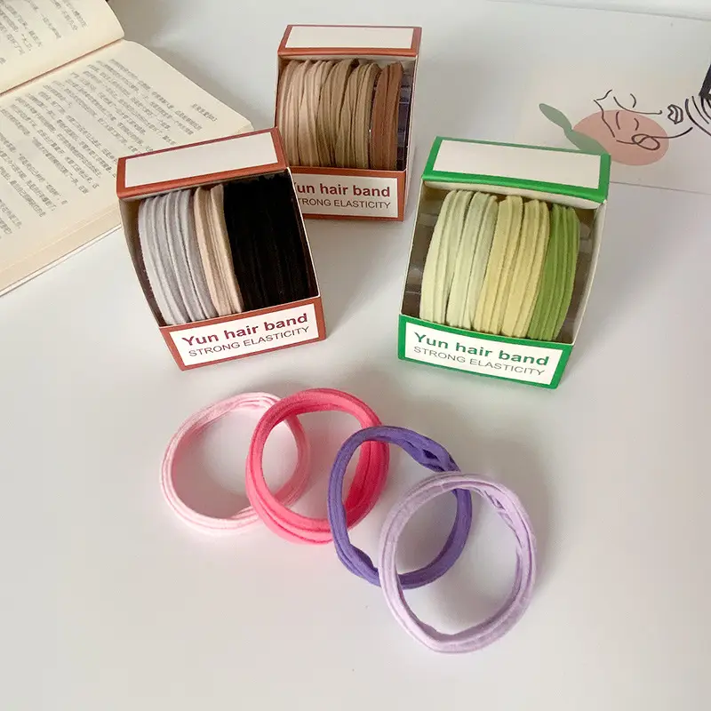 Korean Japanese Bun Hair Ties Non Damaging High Elasticity Boxed