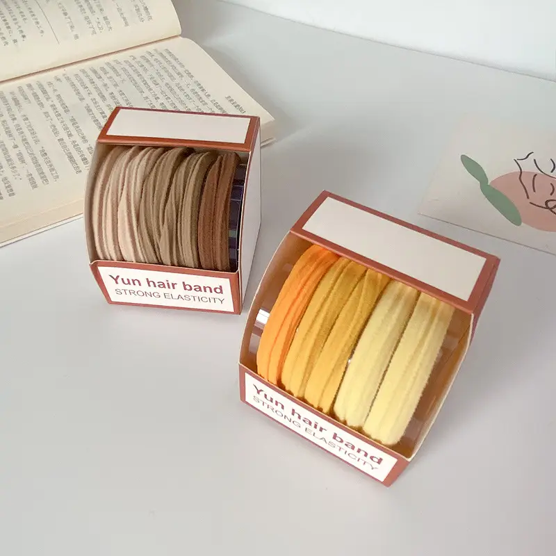 Korean Japanese Bun Hair Ties Non Damaging High Elasticity Boxed