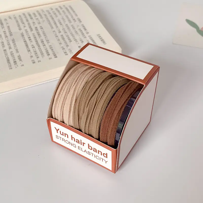 Korean Japanese Bun Hair Ties Non Damaging High Elasticity Boxed