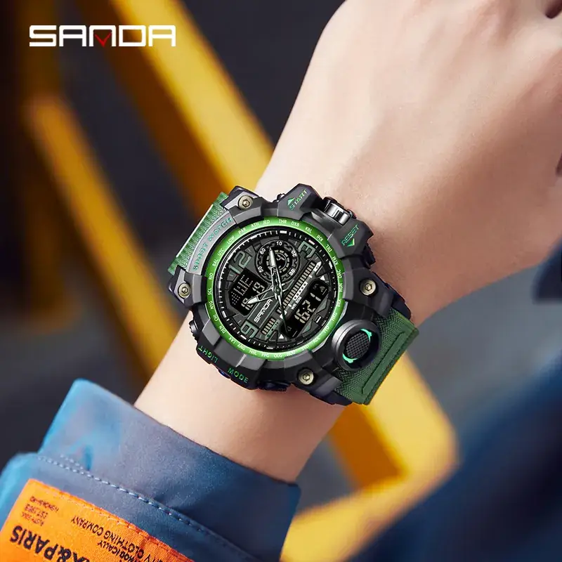 Sanda Waterproof Digital Watch for Men Women Sports Use