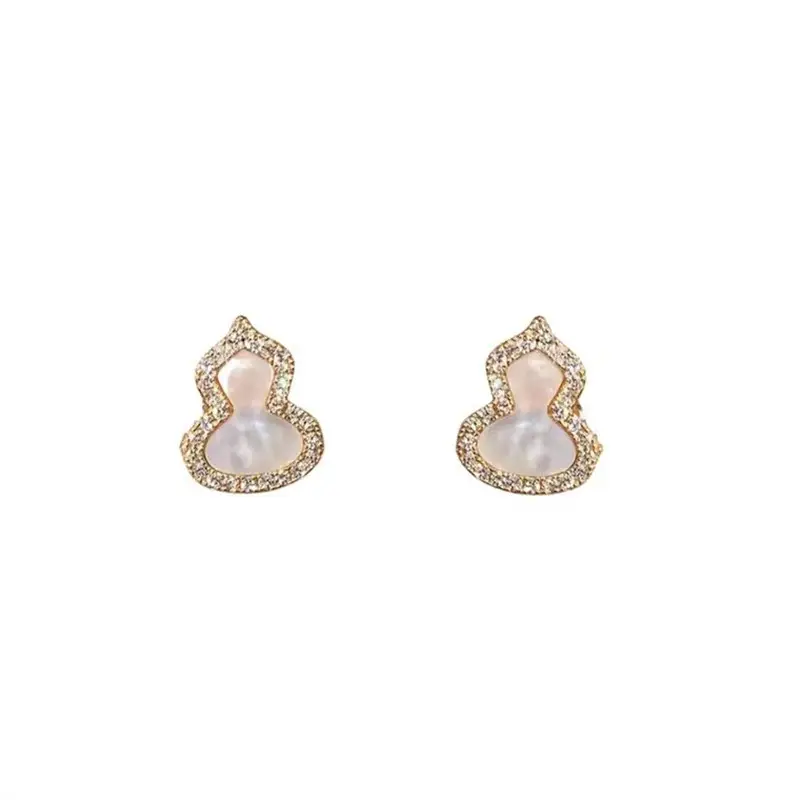 Chinese Style Heart Shell Gourd Earrings Small Luxury - Image 8