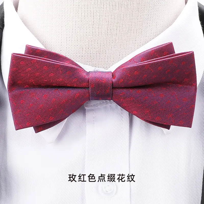 Wine Red Bow Tie for Men Wedding Guest - Image 2