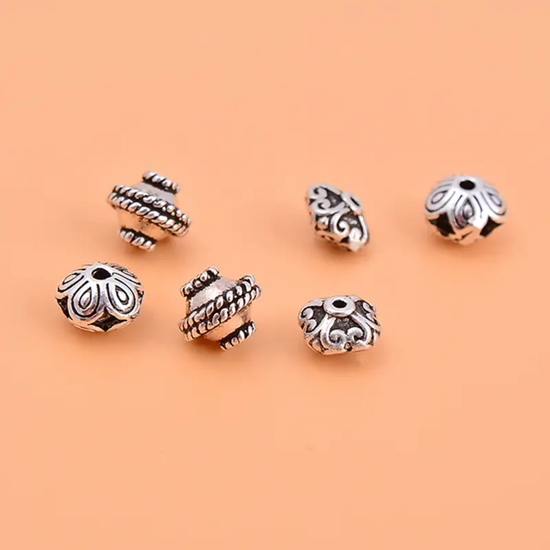 S925 Sterling Silver UFO Flower Beads Set - Image 4