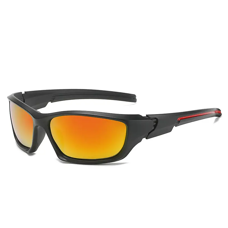 Men Cycling Polarized Sunglasses Blue Lens Black
