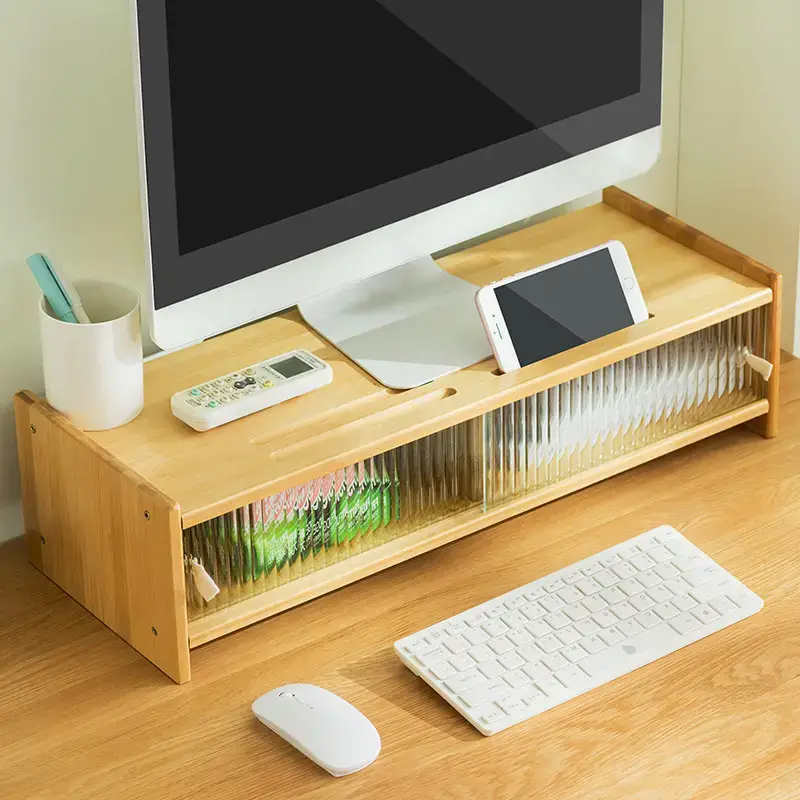 Elevated Computer Monitor Storage Rack for Home Office - Image 4