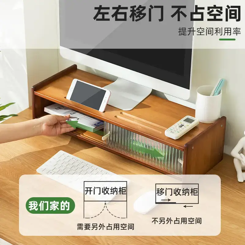 Elevated Computer Monitor Storage Rack for Home Office - Image 5