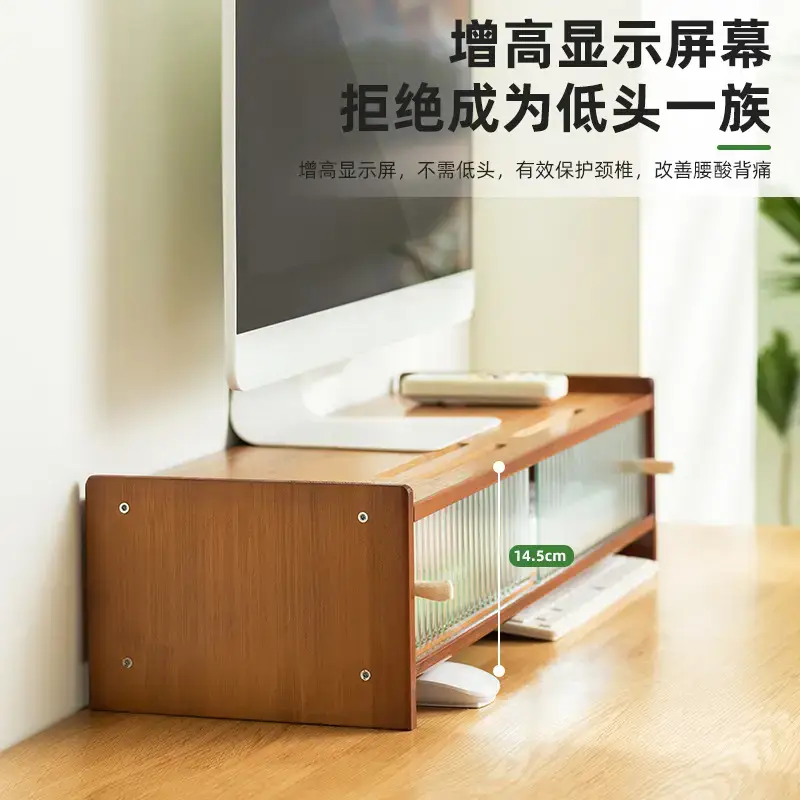 Elevated Computer Monitor Storage Rack for Home Office - Image 6