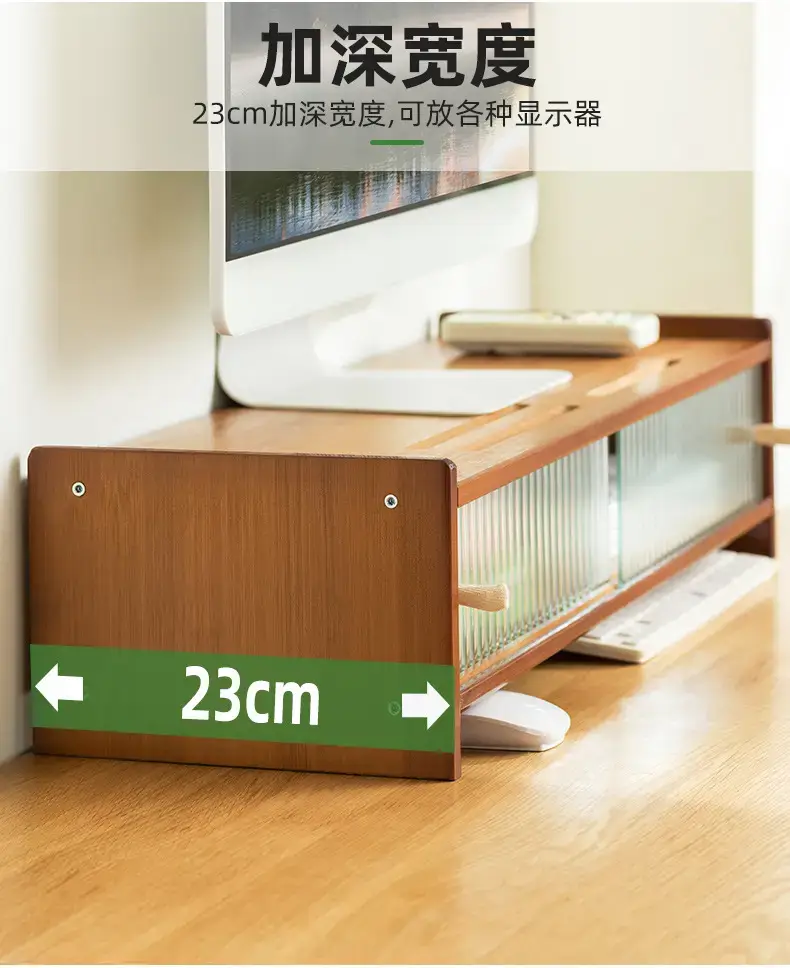 Elevated Computer Monitor Storage Rack for Home Office — feature 13