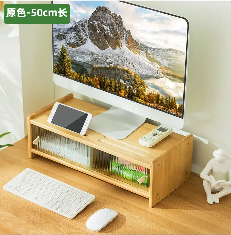 Elevated Computer Monitor Storage Rack for Home Office — feature 18