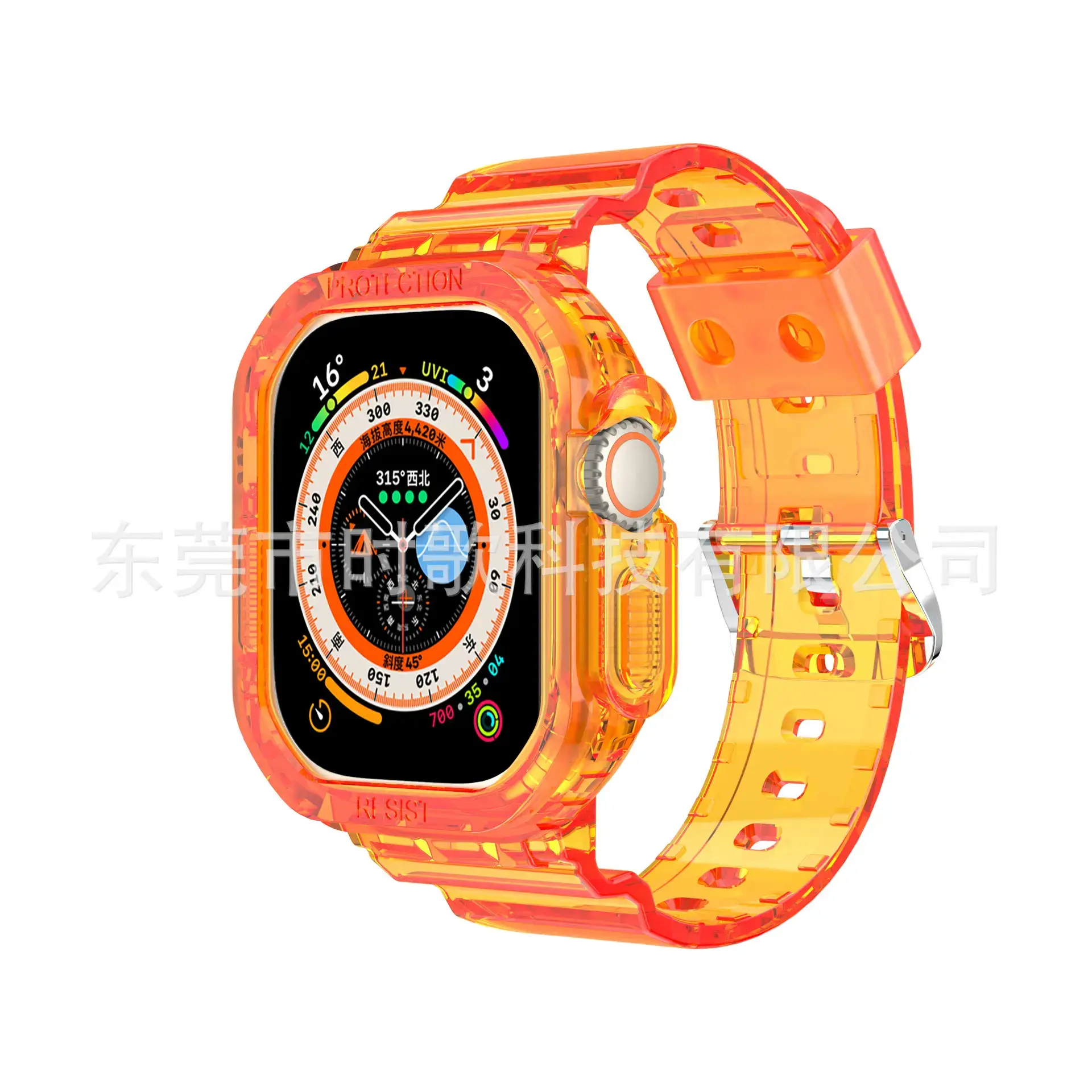 Tpu Watch Straps Apple Watch Ultra349Mm Transparent Pink Orange - Image 5